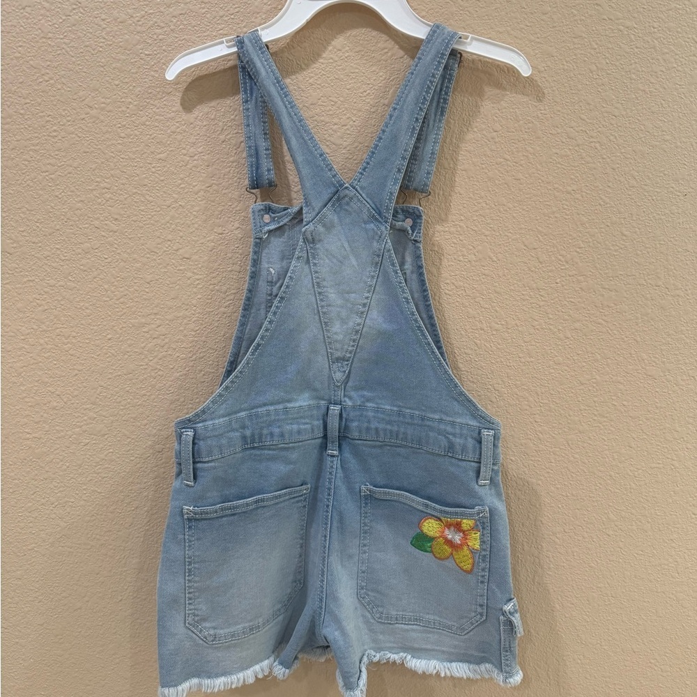 Denim Overalls with Floral Embroidery-Women's small - Picture 3 of 3